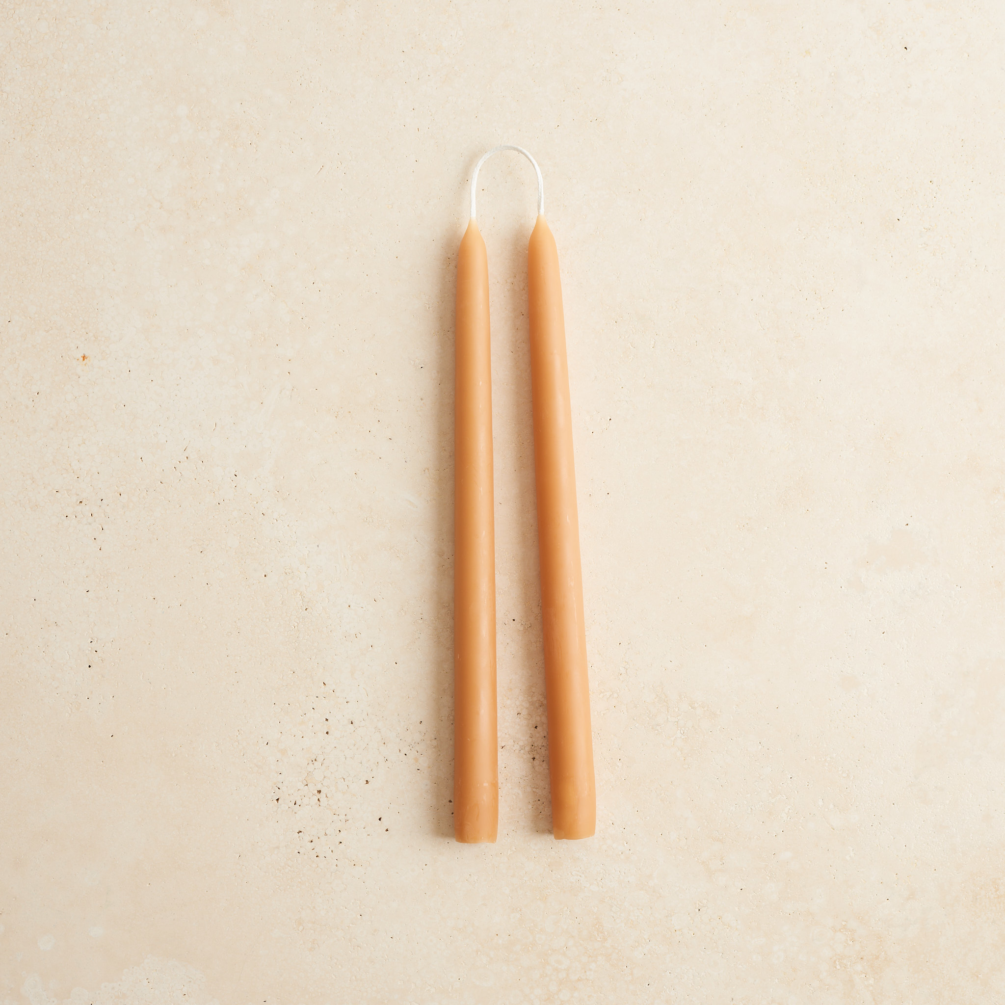 Pair of Handdipped Beeswax Tapers chai Three Bales Home Supply