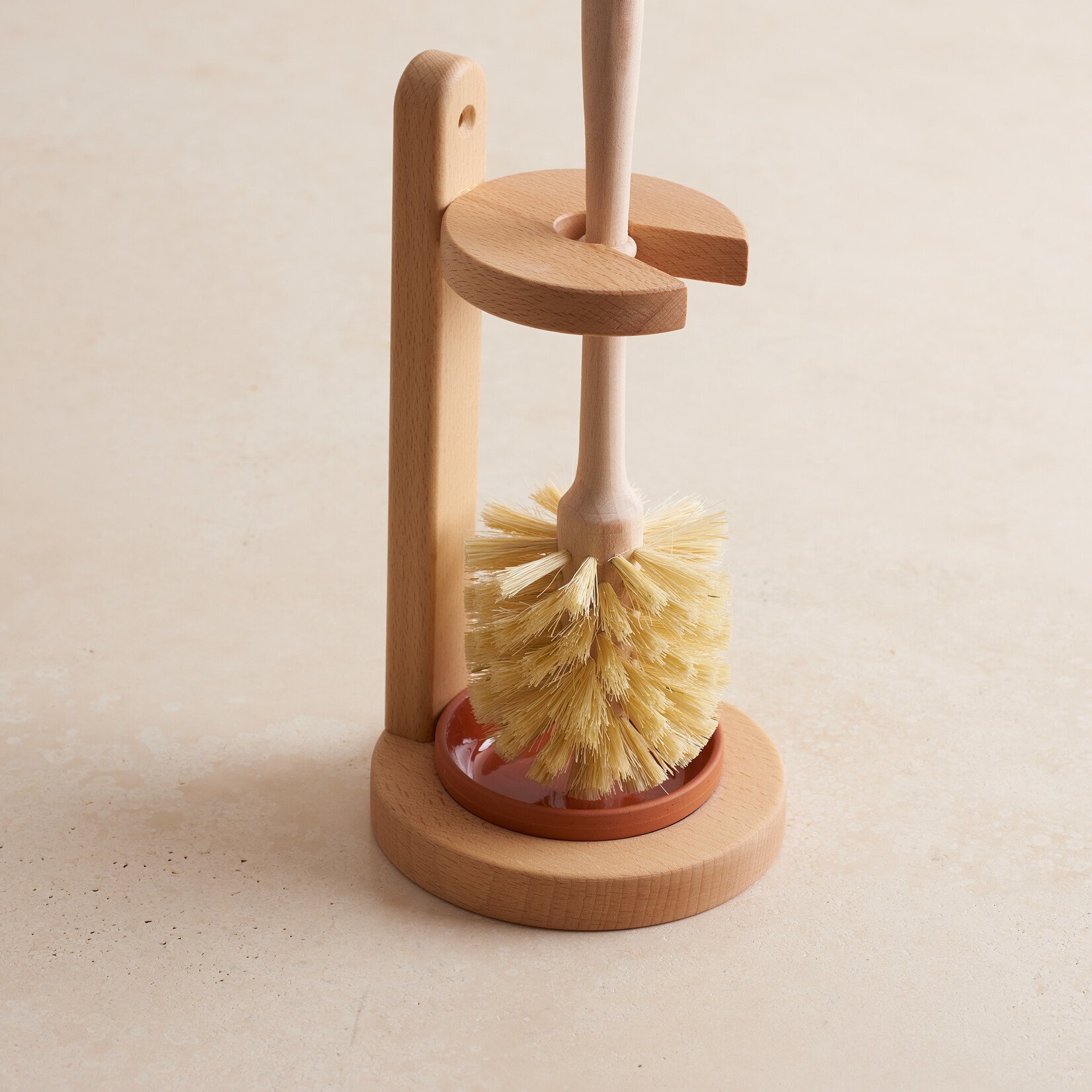 German Toilet Brush with Wooden Stand