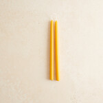 Pair of Hand-dipped Beeswax Tapers- amber