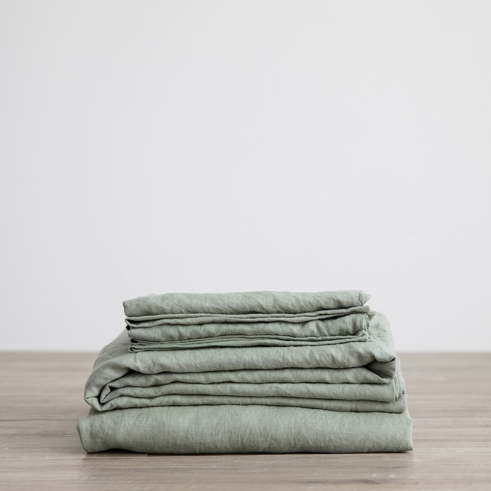 Linen Fitted Sheet - Sage