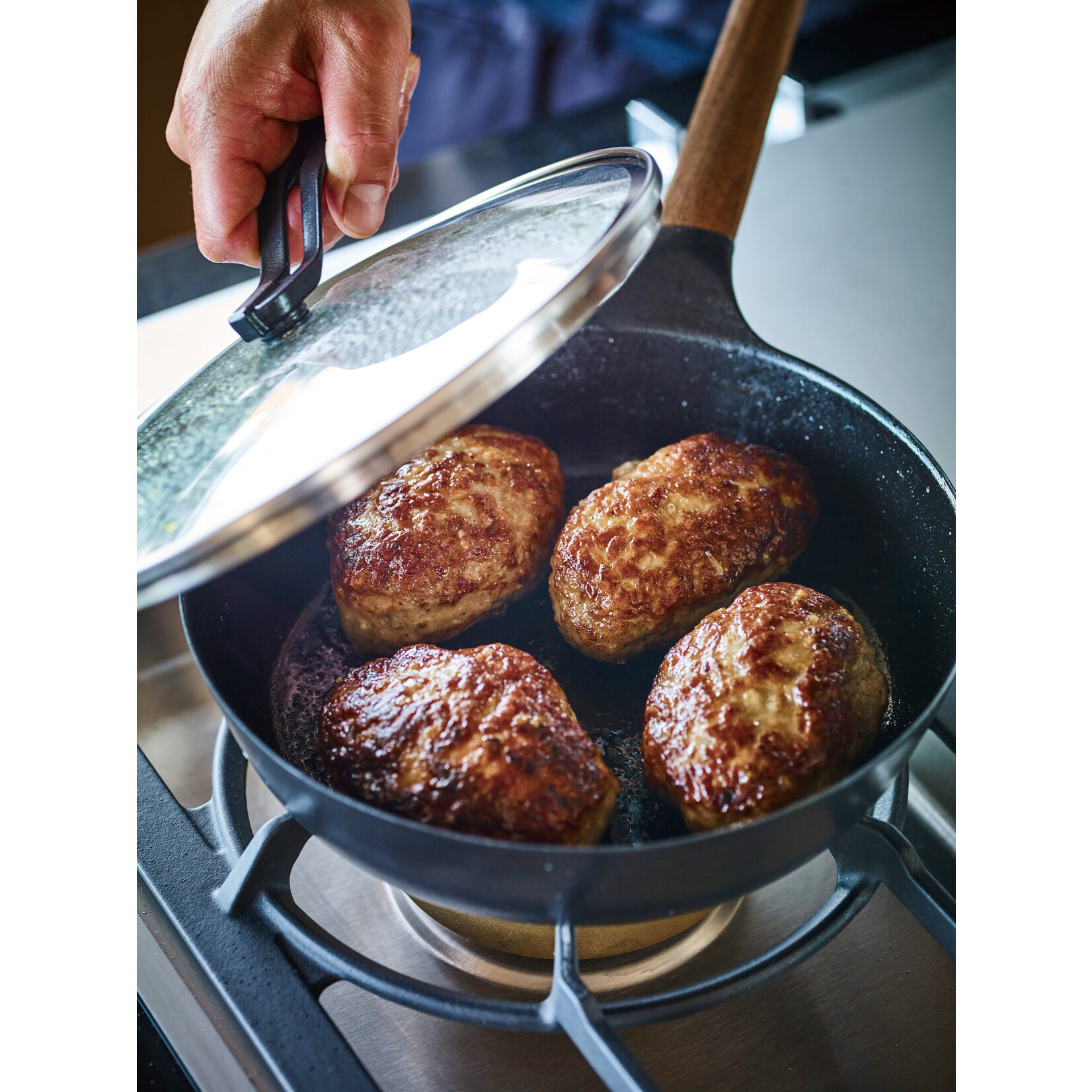 Japanese Enamel Cast Iron Skillet - oven safe - Three Bales Home Supply