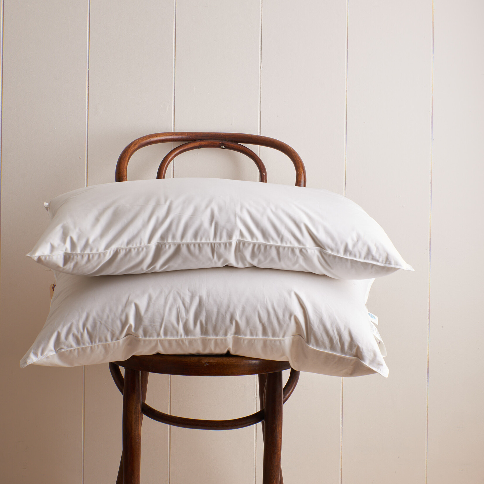 White duck feather and down pillow top