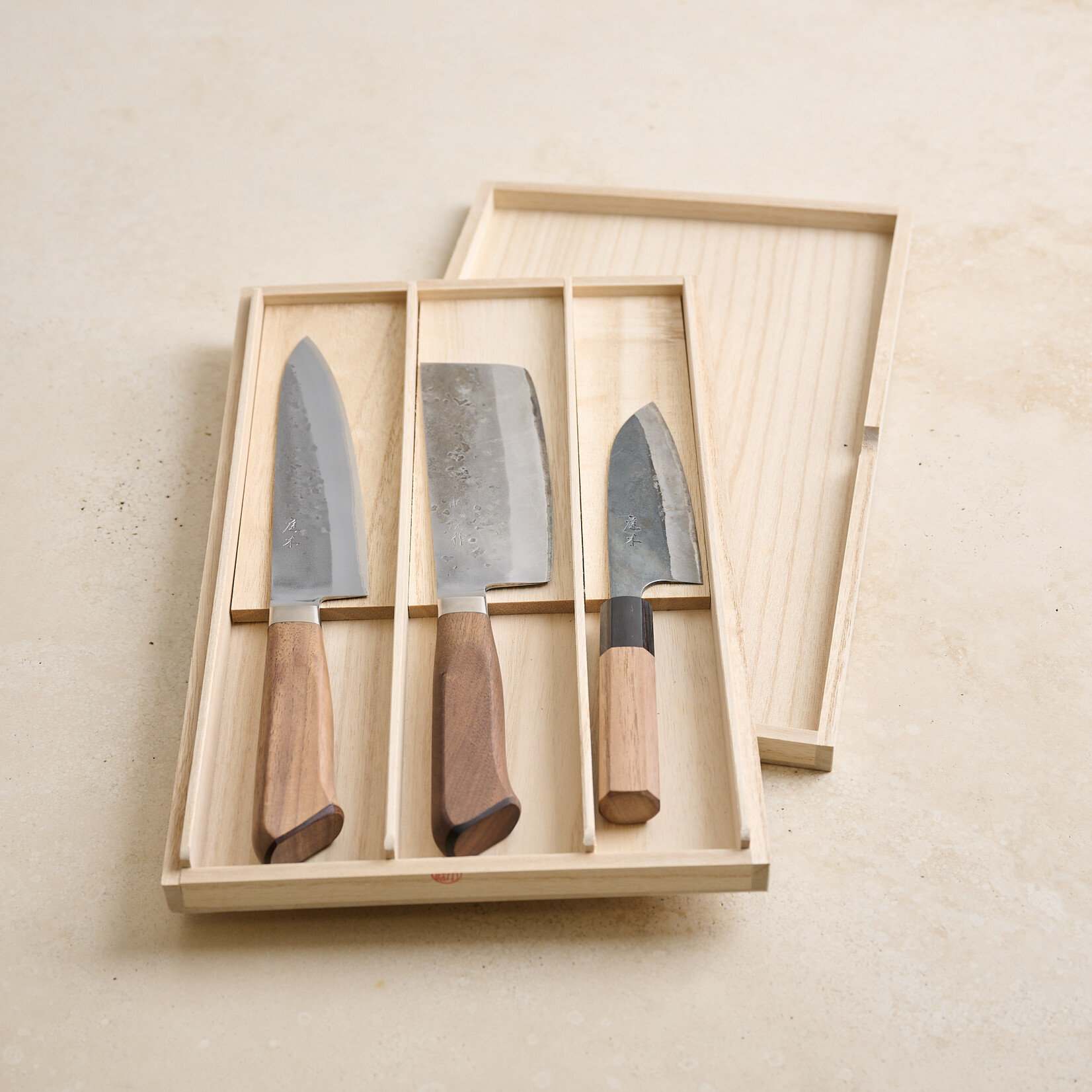 Japanese Style Carbon Kitchen Knife - mini santoku 120 mm