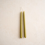 Pair of Hand-dipped Beeswax Tapers - lichen
