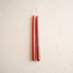 Pair of Hand-dipped Beeswax Tapers- rose