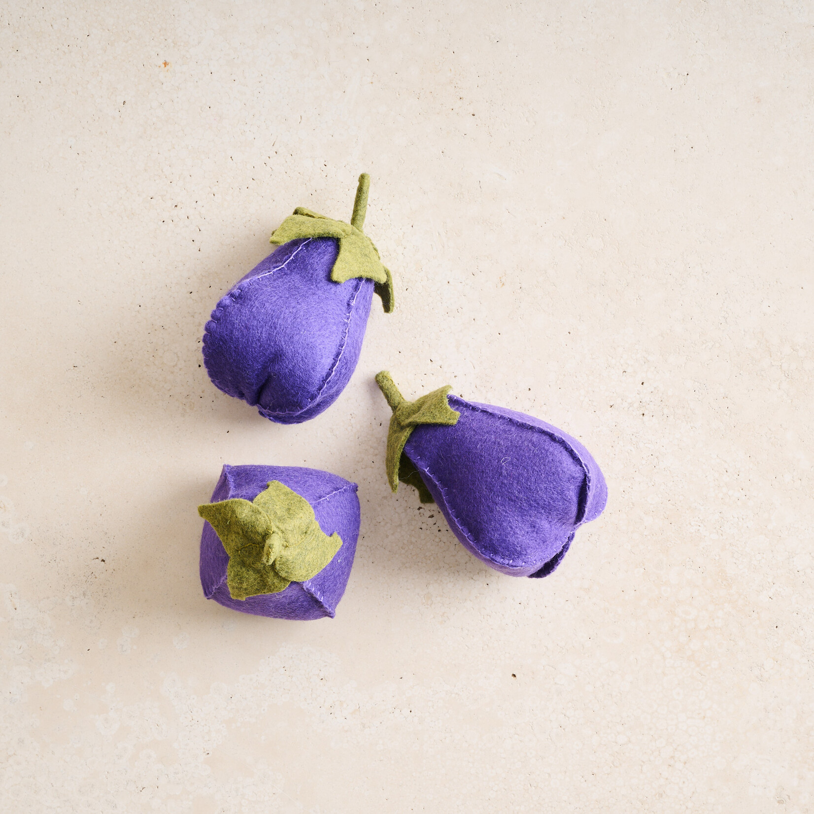 Felted Play Food - eggplant single