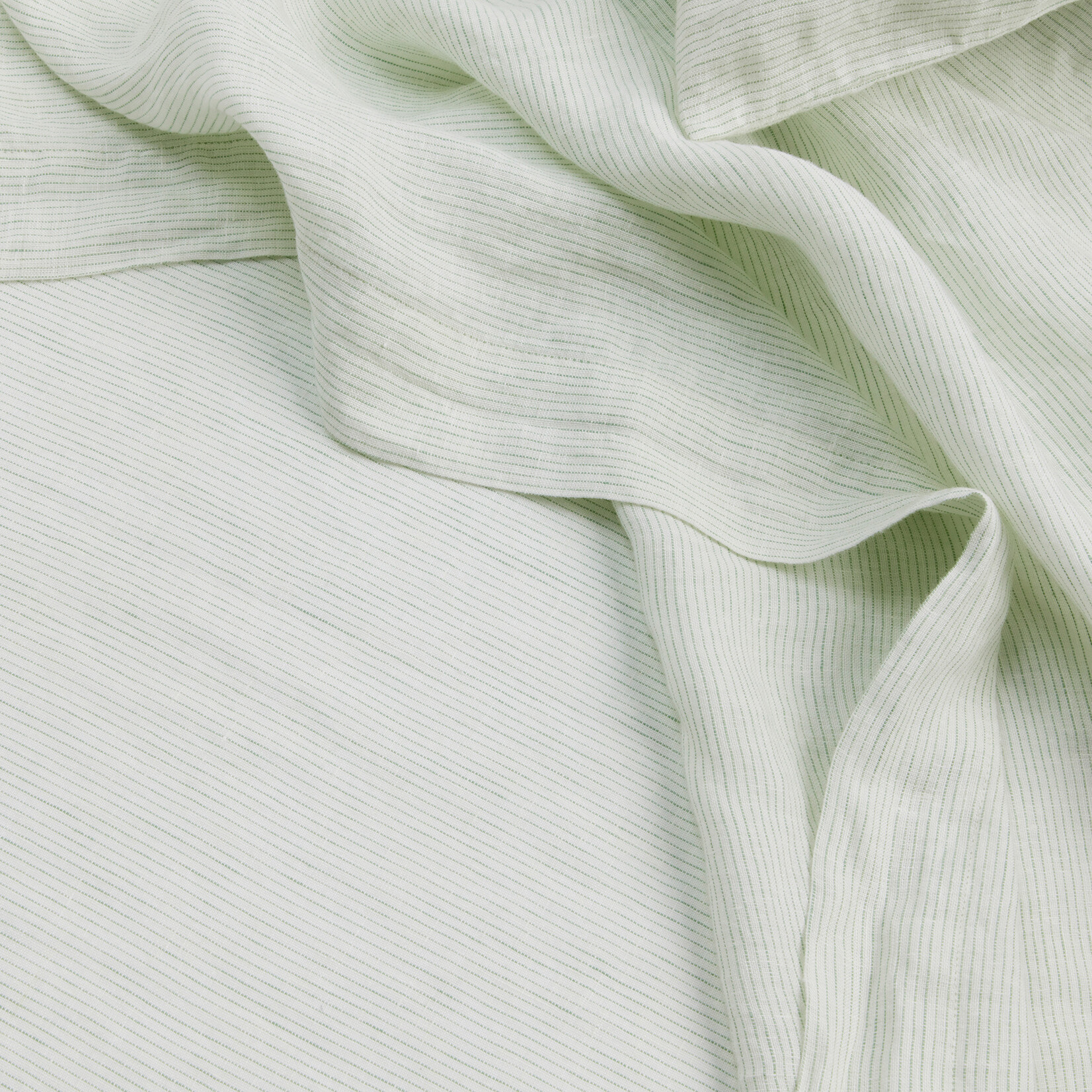 Linen Fitted Sheet - fern stripe