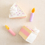 Felted Play Food - celebration cake w/ candle