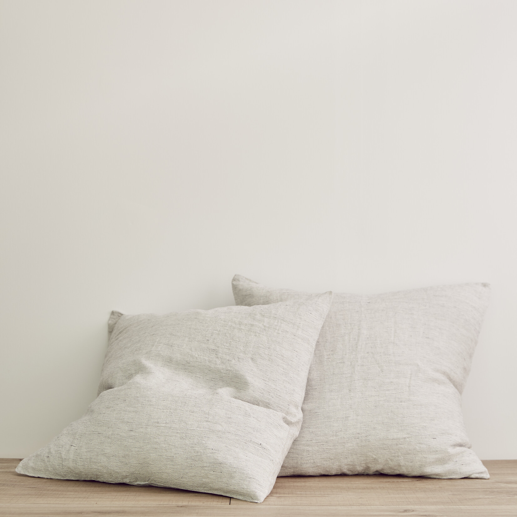 Linen Euro Pillow Cover - pinstripe