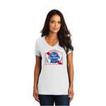 Pabst Women's Pabst White V-Neck Tee