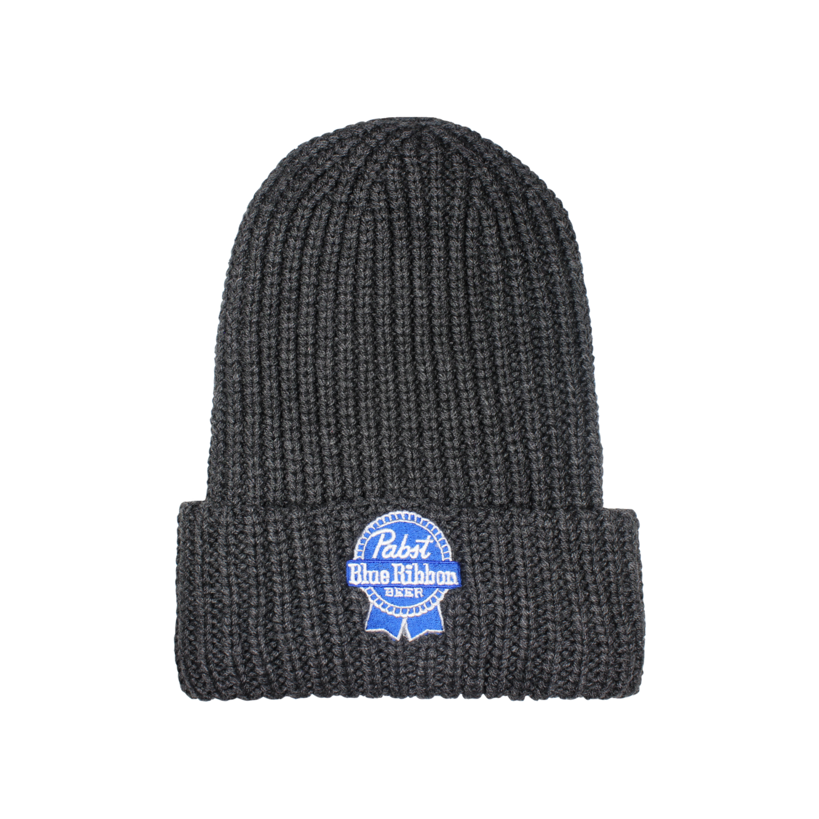 Pabst Pabst Ribbon Charcoal Chunky Knit Cuffed Beanie