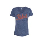 Pabst Women's Pabst H. Grey Vintage Script V-Neck Tee