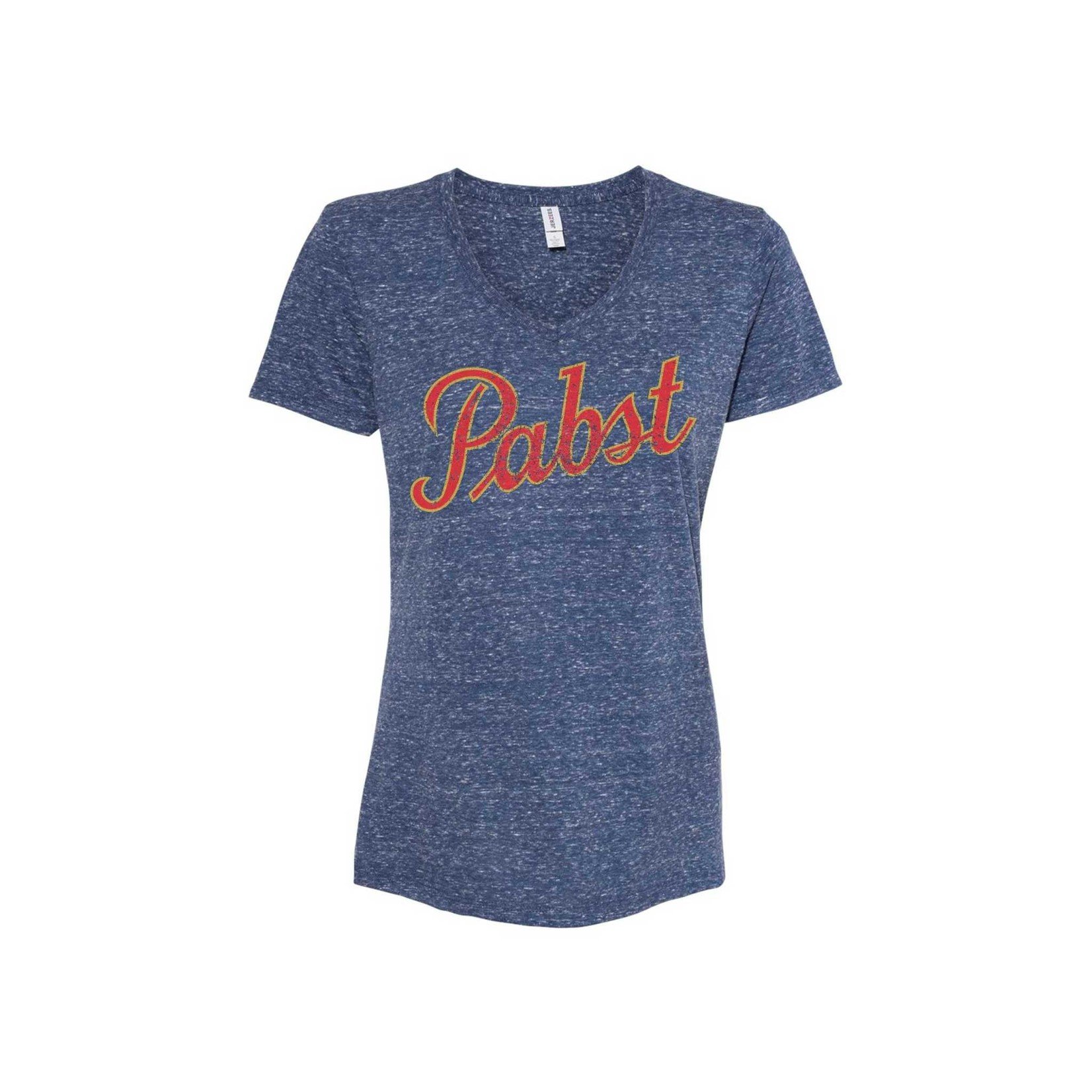 Pabst Women's Pabst H. Grey Vintage Script V-Neck Tee