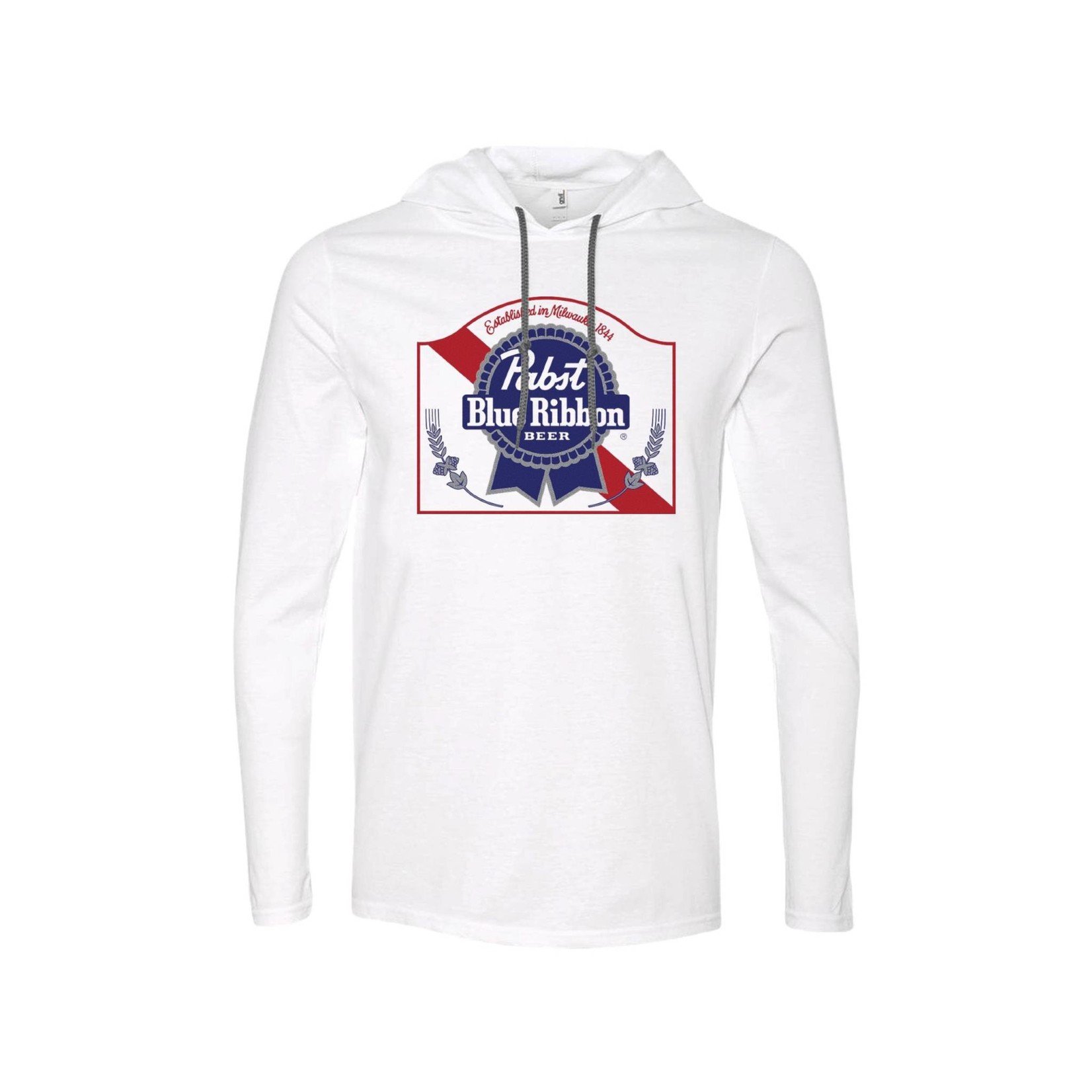 Pabst Pabst Arch White Hooded Long Sleeve Tee