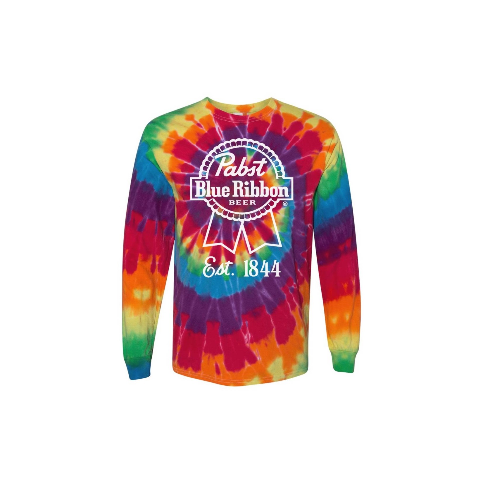 Pabst Pabst Rainbow Ribbon Tie Dye Long Sleeve Tee