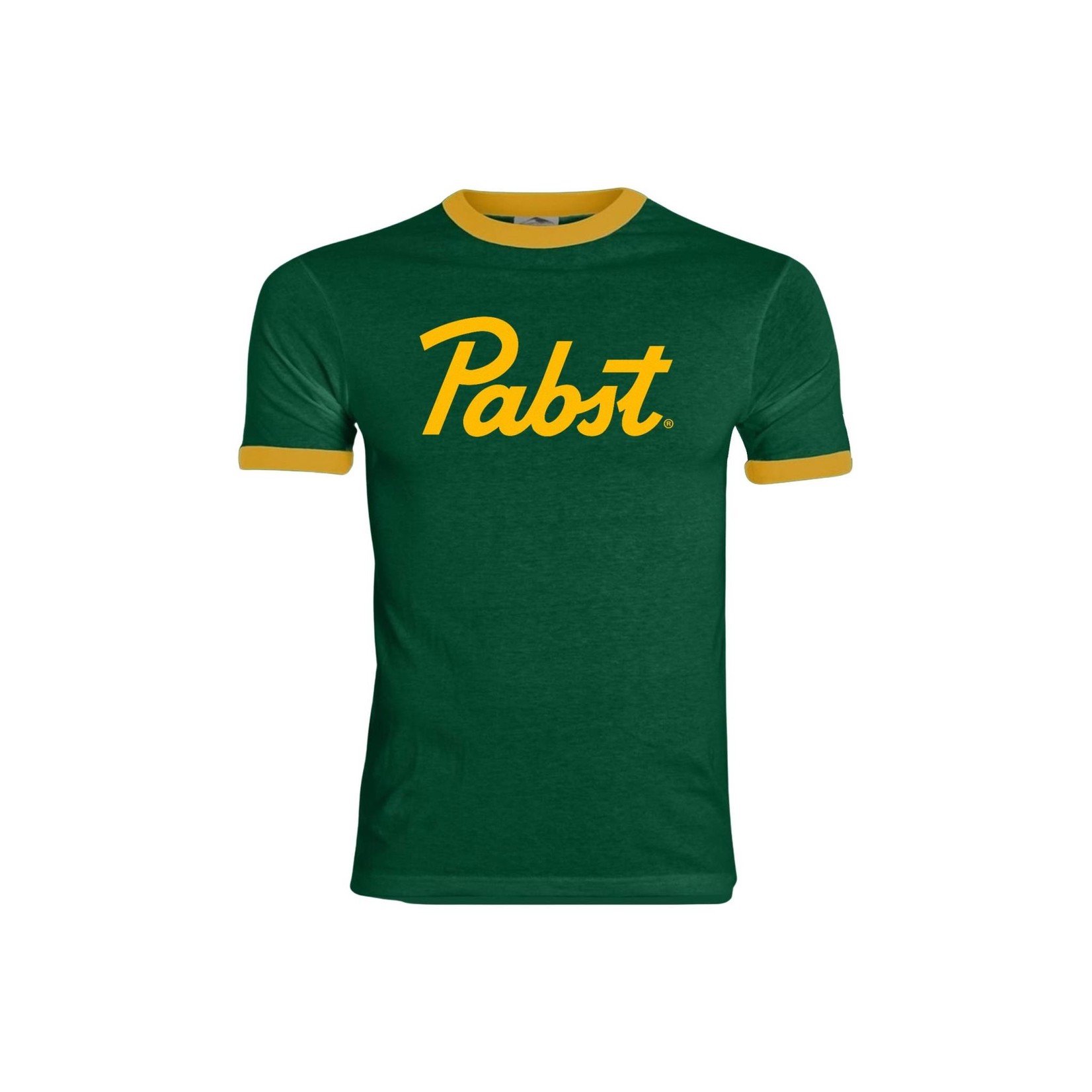 Pabst Script Green/Gold Ringer Tee - Best Pabst Shop