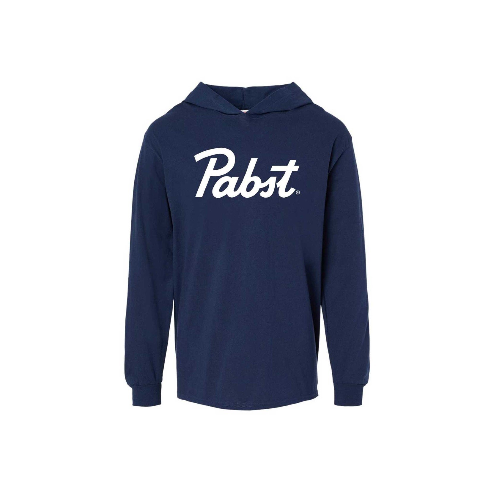 Pabst Pabst Script Navy Hooded Long Sleeve Tee