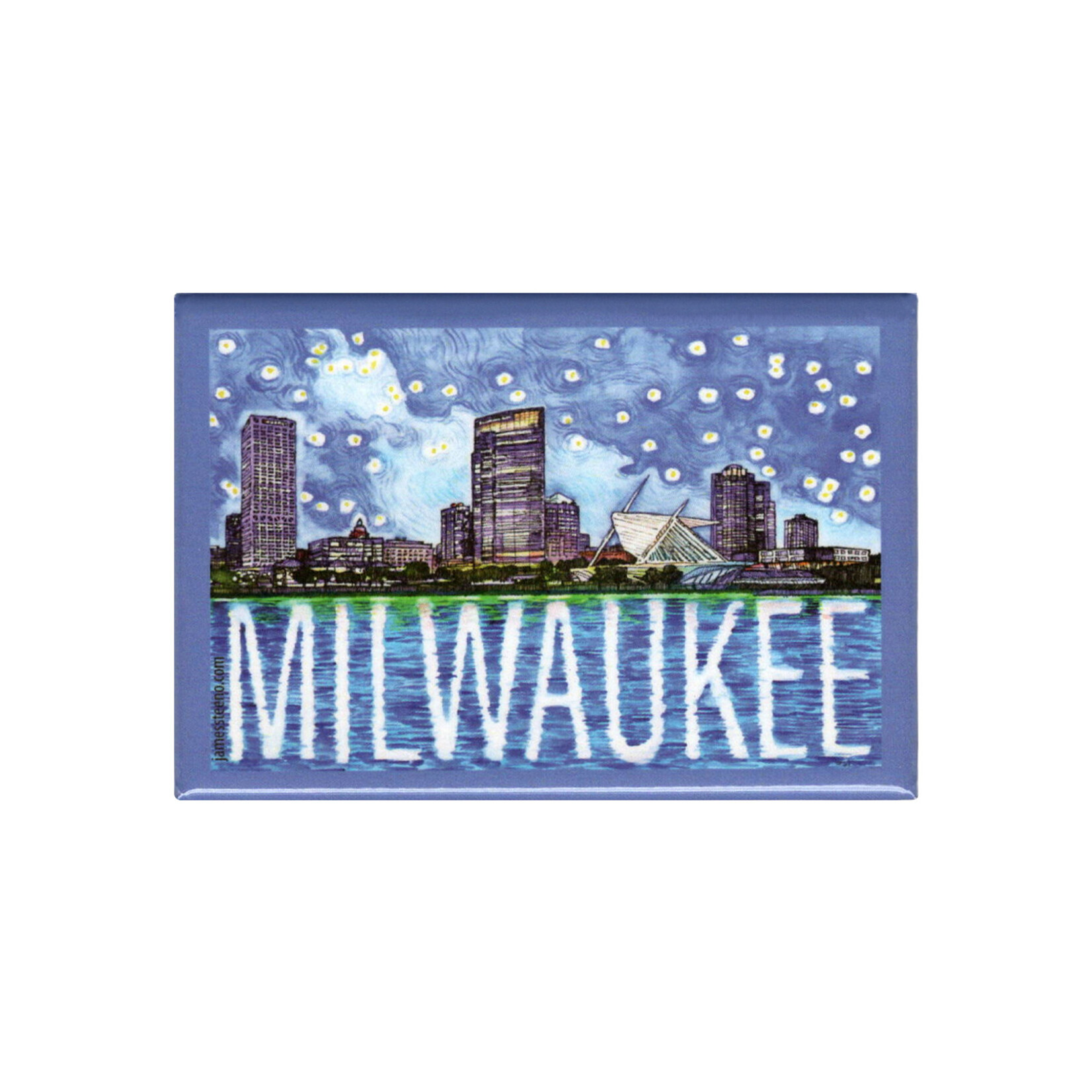 Milwaukee Night Skyline Magnet