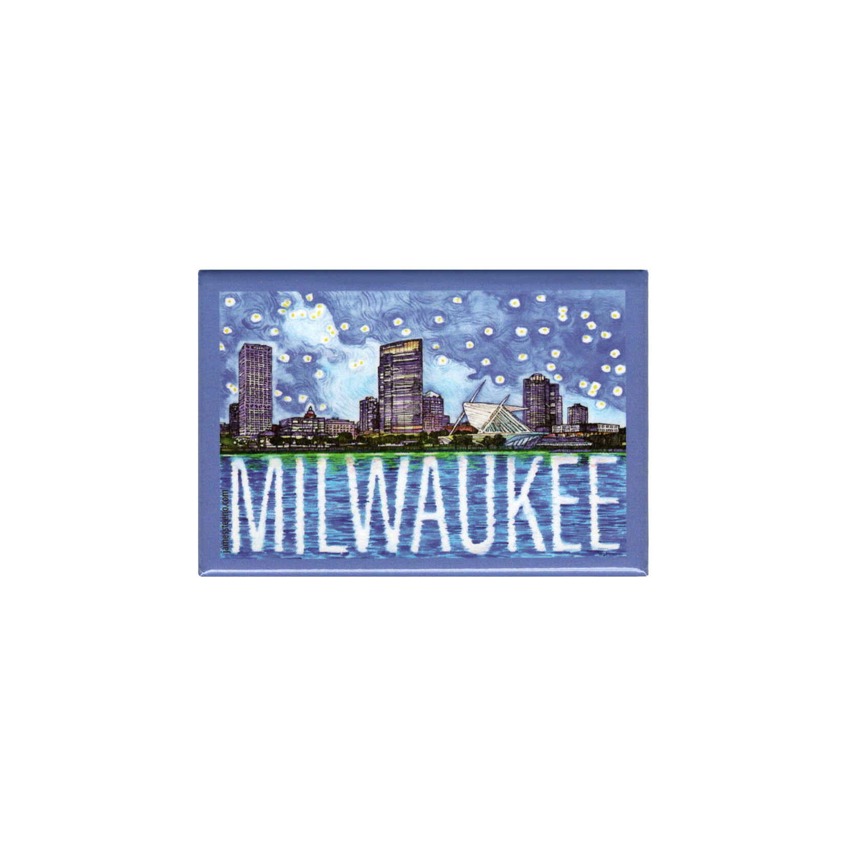 Milwaukee Night Skyline Magnet