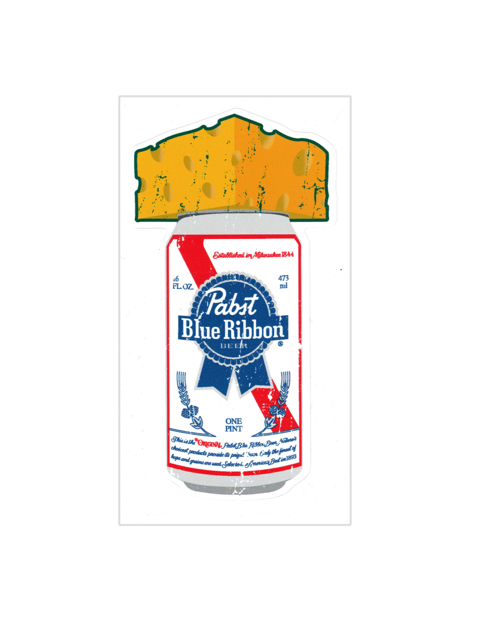 Pabst Cheesehead Sticker Best Pabst Shop