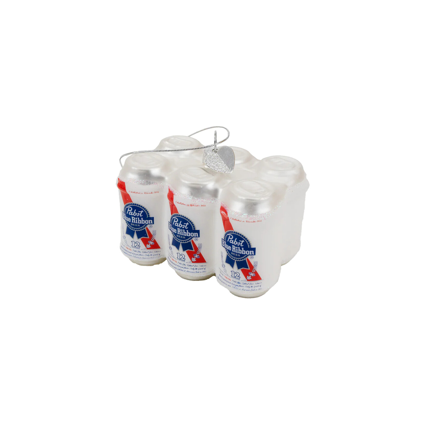 Pabst Pabst Six Pack Can Glass Ornament