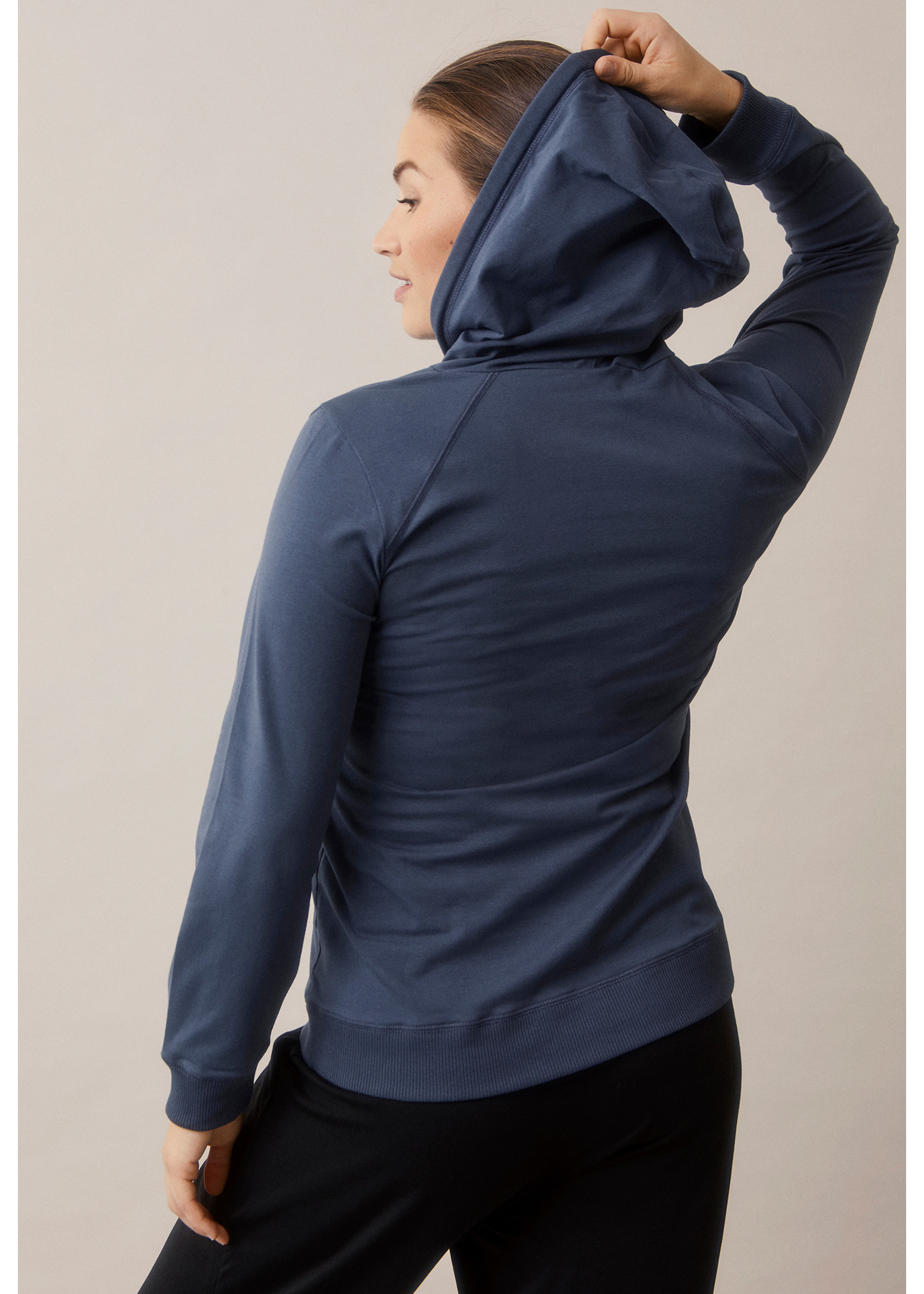 Boob Design B-Warmer Organic Knitted Nursing Hoodie with Kangaroo Pockets  in Nile Blue
