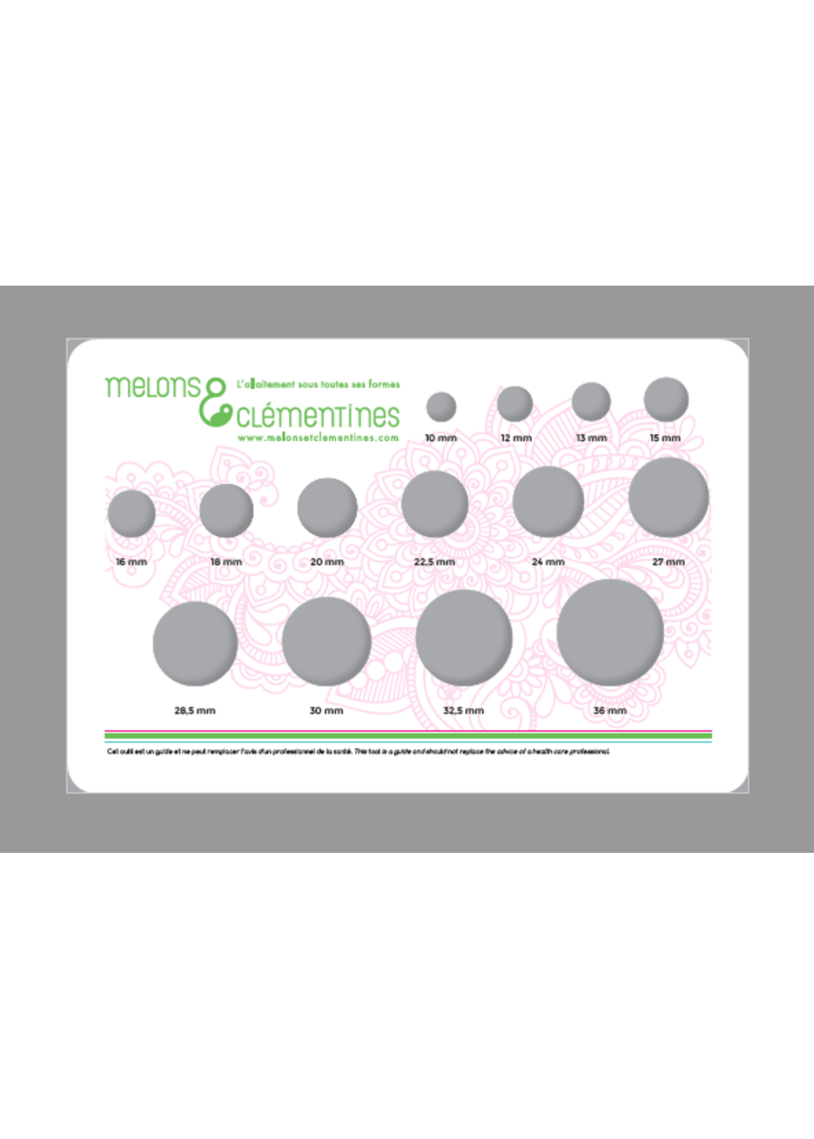 Melons & Clementines Ruler for nipple and flange fitting