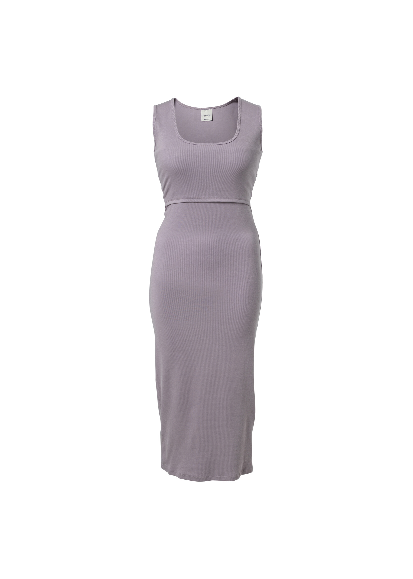 Ribbed maternity tank dress with nursing access