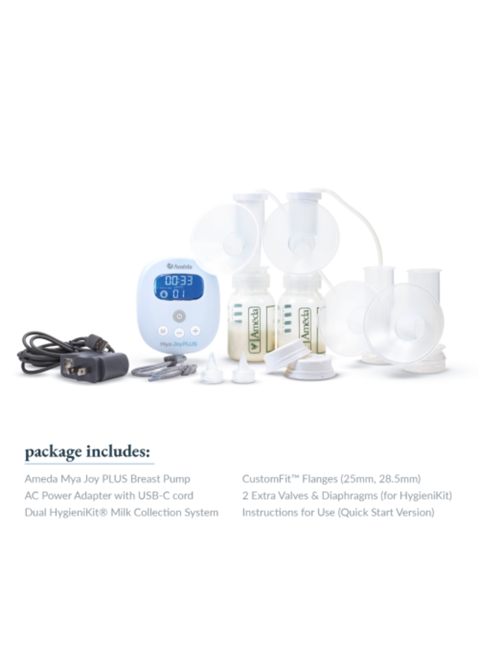thumbnail image 2 of Ameda MYA Joy Plus Double Electric Rechargeable Breast Pump, Hospital 2 of 11
