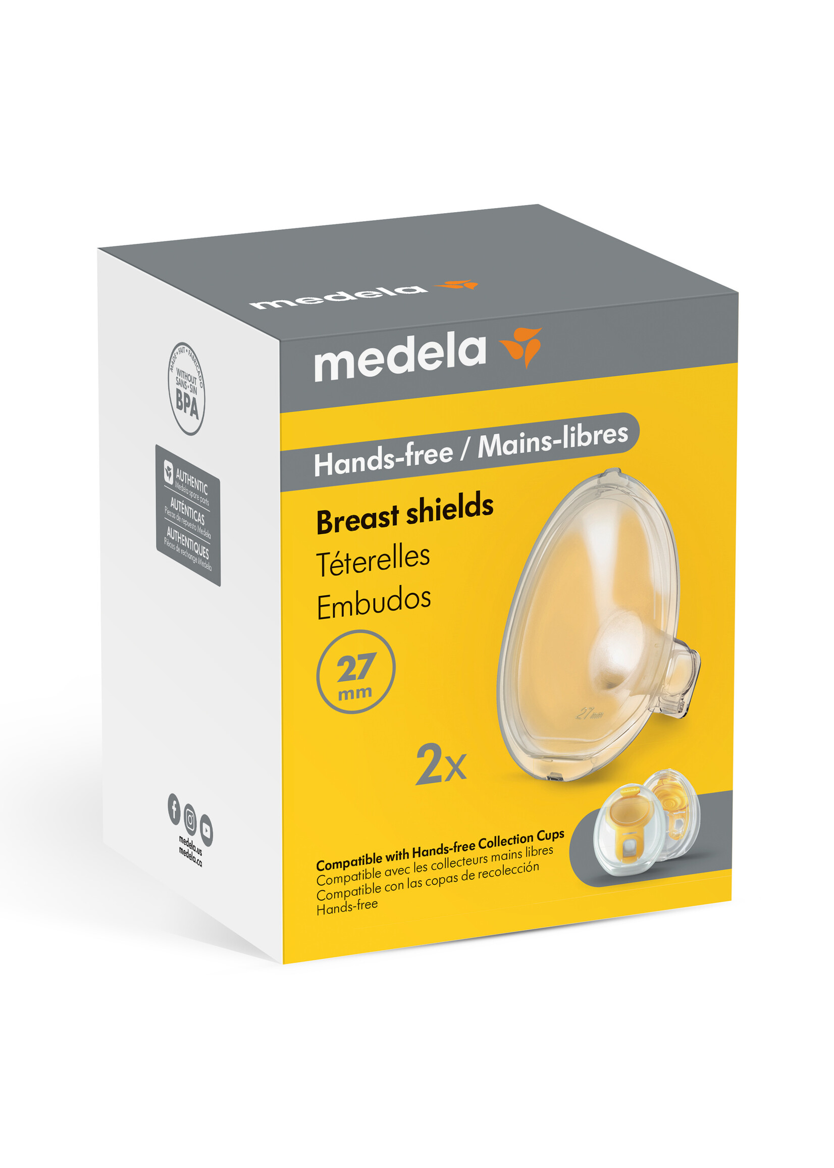 Medela Coquilles 27mm  pour hands-free Freestyle