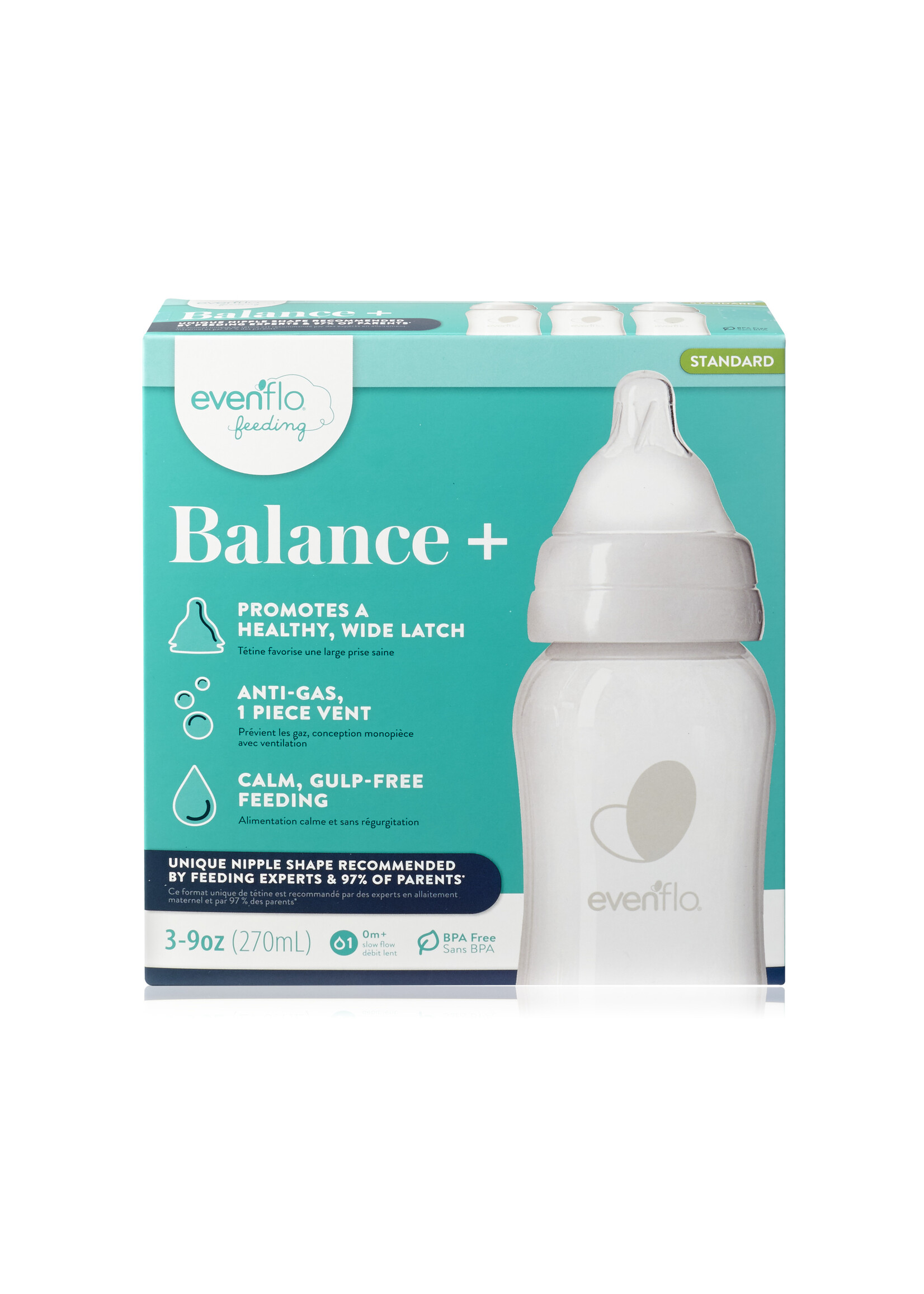 Evenflo Balance + Baby 3-pack Bottles