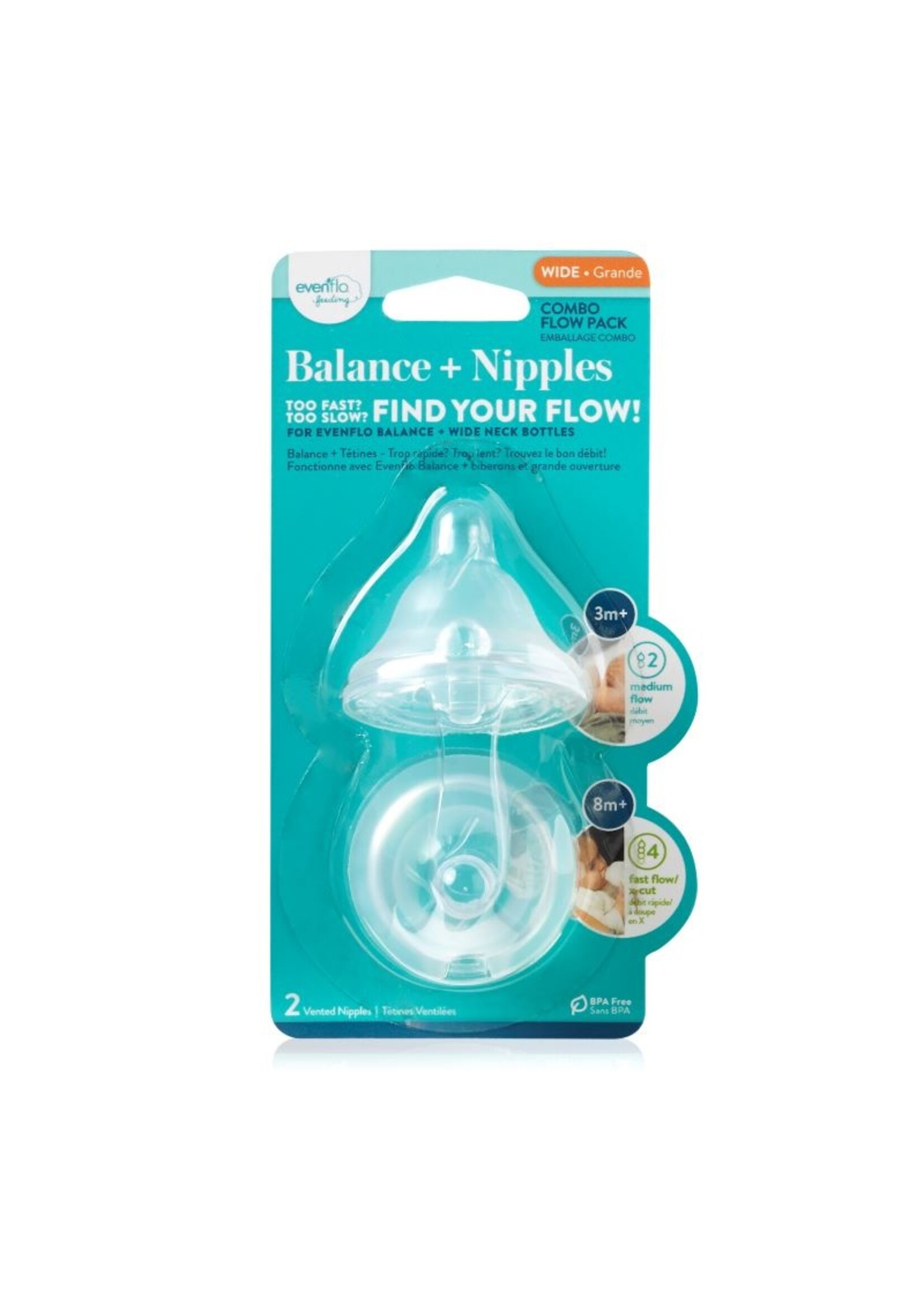 Evenflo Anti-Colic Balance Baby Bottle Nipples, Slow Medium, Fast Flow –  Evenflo Feeding