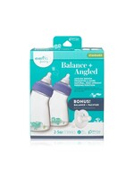 Evenflo Balance + Angled Baby Bottle with Pacifier (5oz, 2pk)