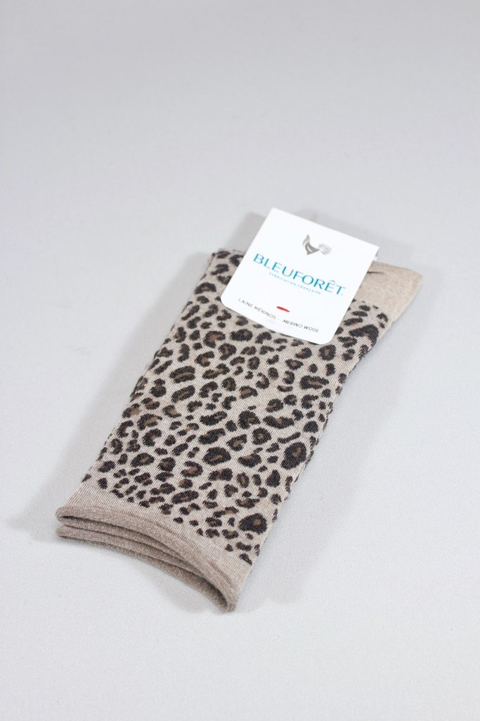 Bleuforet Leopard Fine Wool Socks