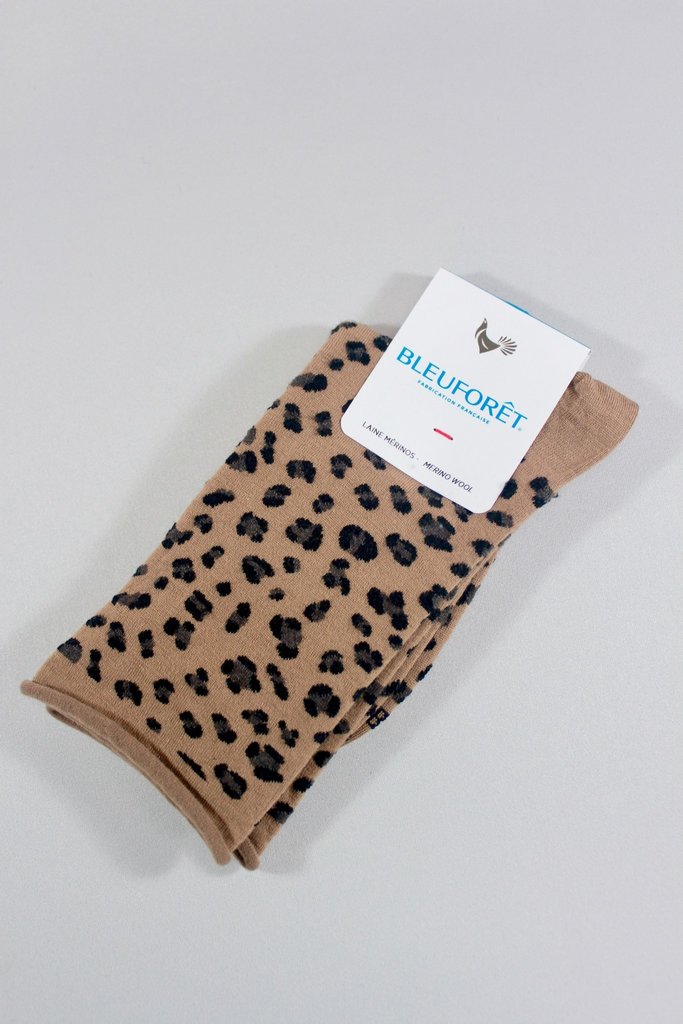 Bleuforet Fine Wool Leopard Socks