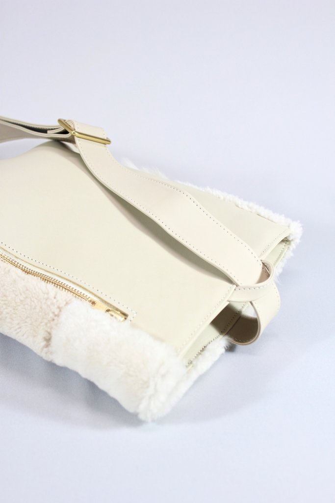 Primecut Patchwork Shearling Sling Bag