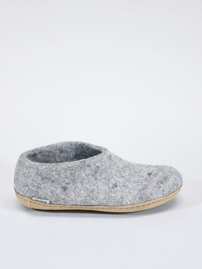 Glerups Shoe (Rubber Sole) - Wool Slipper - Grey - Footloose  display picture 2