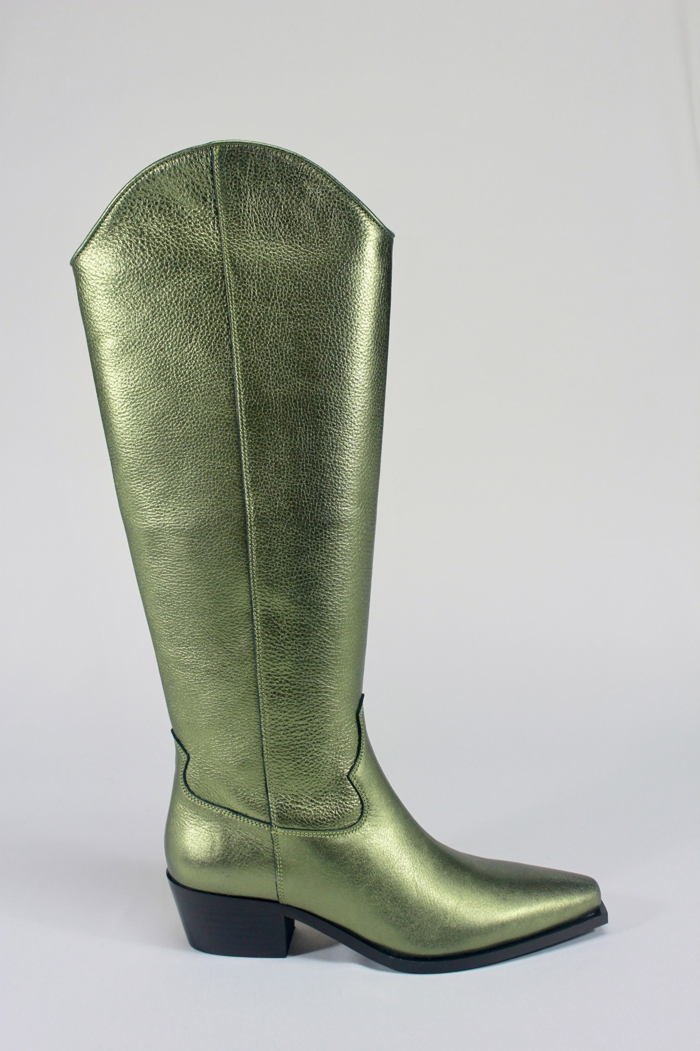 Feners Everyday Boot Olive Metallic Leather Footloose Shoes