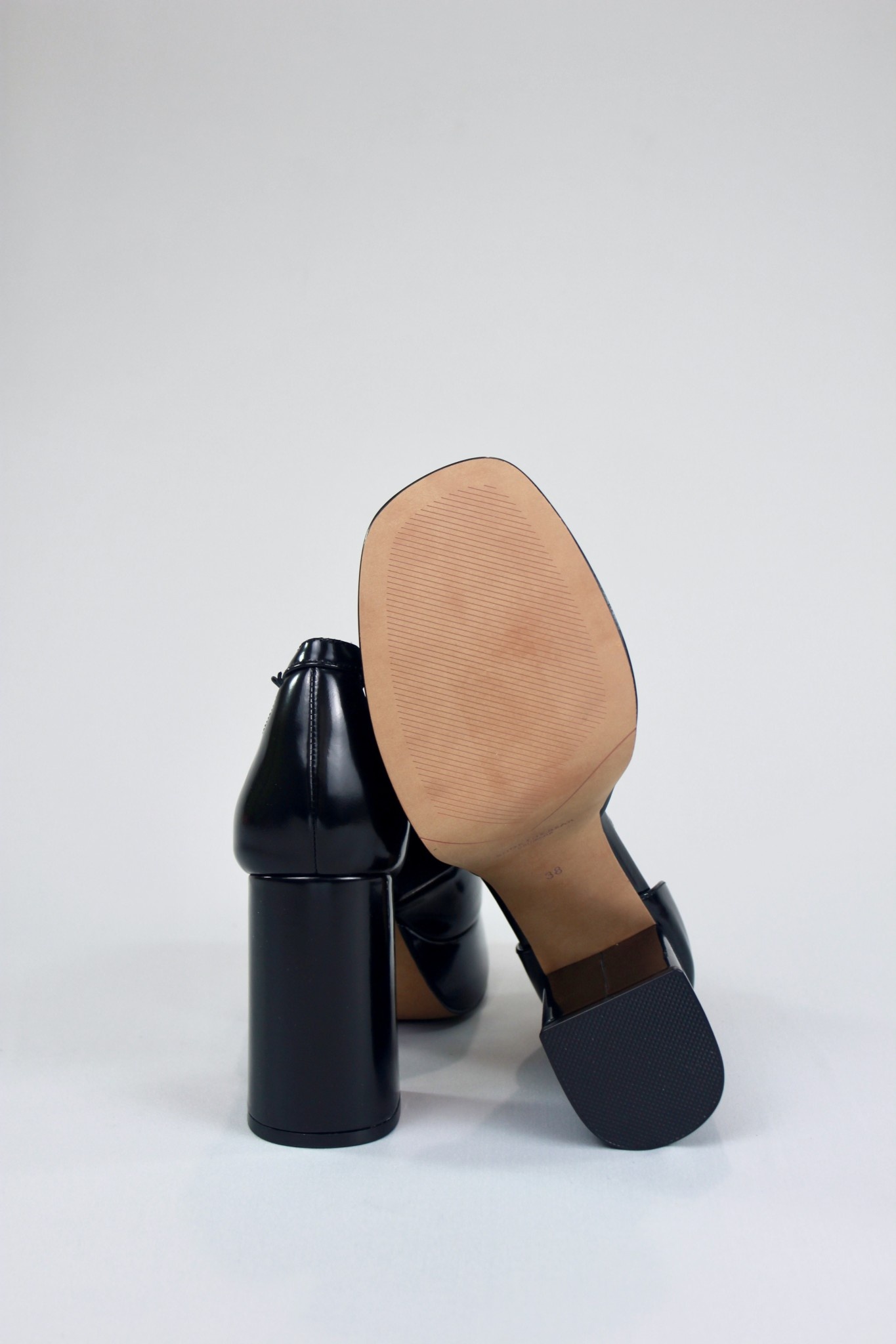 Shoe the Bear Priscilla Ankle Strap High Heel Black High Shine Footloose Shoes