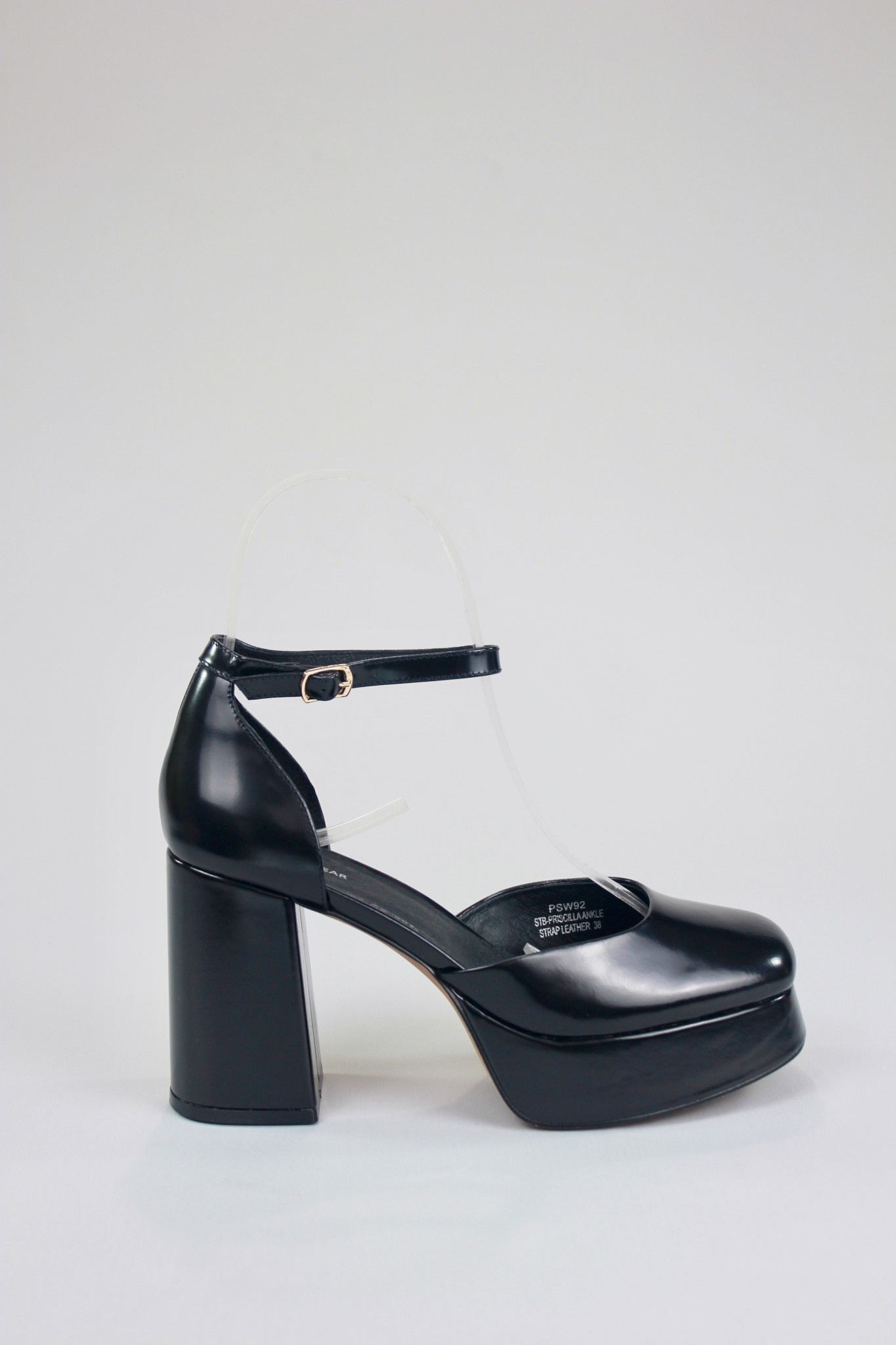 Black platform pumps with ankle strap hotsell