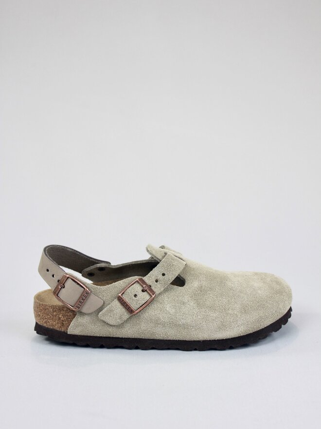 Birkenstock Zermatt 365 Clog Gray Taupe Suede Narrow Width