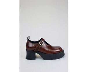 E8 by Miista - Birgit Brogue - Brown Patent - Footloose Shoes