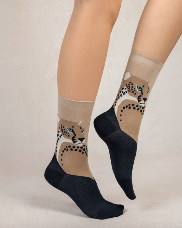 Bleuforet Cheetah Cotton Sock