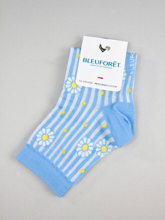Bleuforet Striped Daisy Cotton Ankle Sock