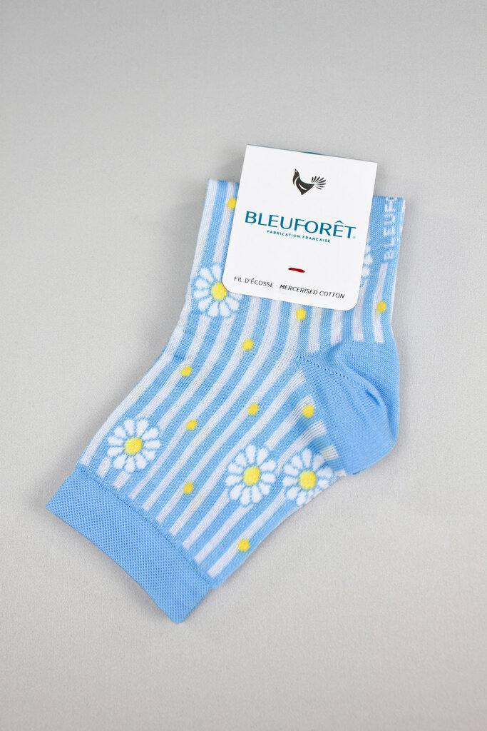 Bleuforet Striped Daisy Cotton Ankle Sock