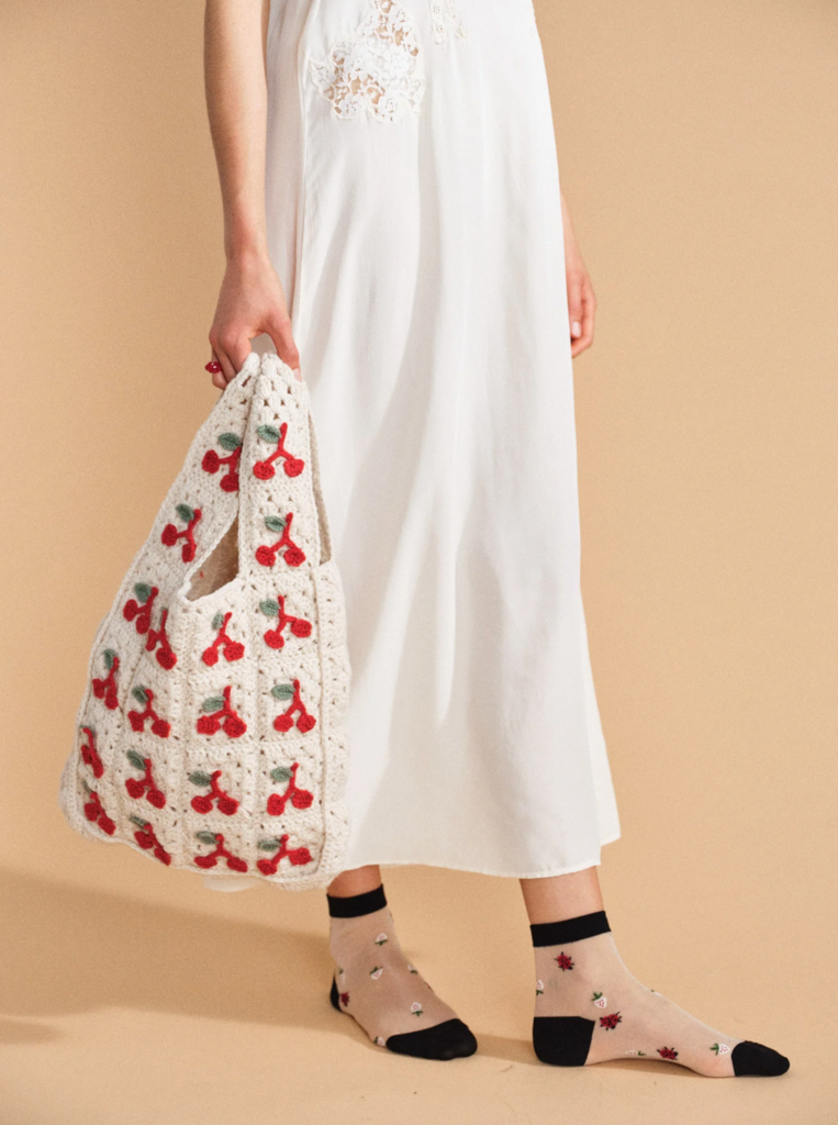 Hansel from Basel Cherries Crochet Shopper Bag
