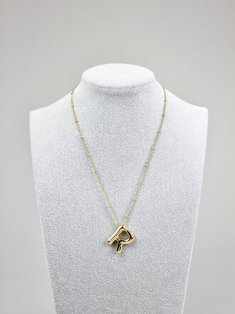 Lua + Sol Helium Initial "R" Necklace