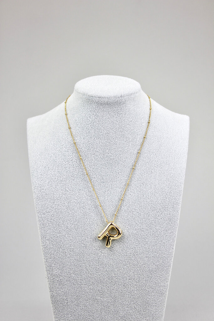 Lua + Sol Helium Initial "R" Necklace