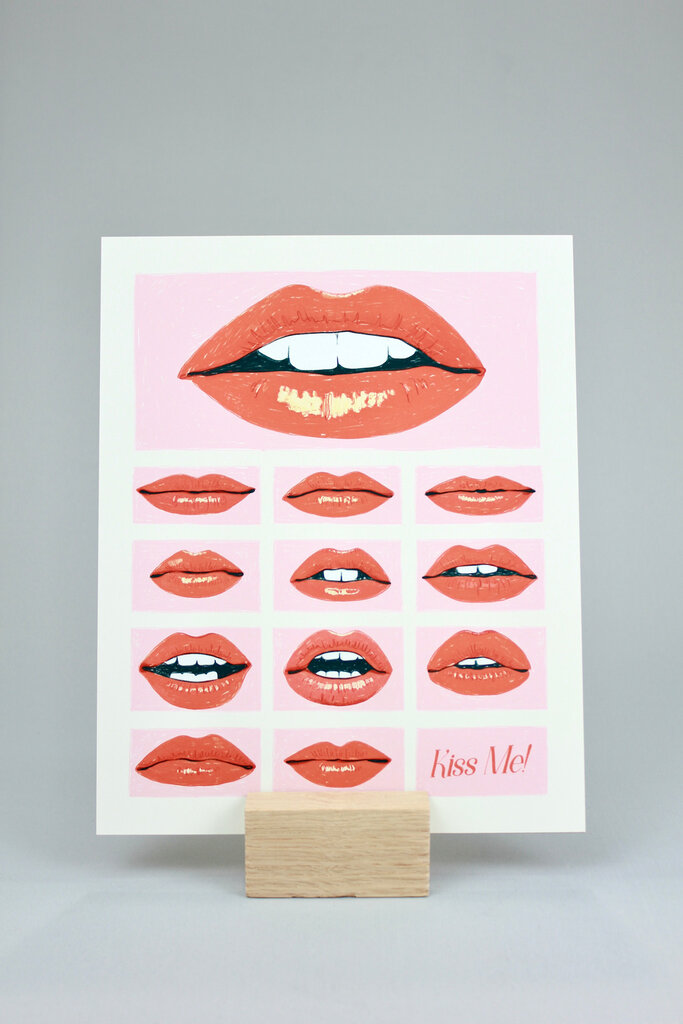 Artbaby & Co. Kiss Me! 1970's Lips Art Print