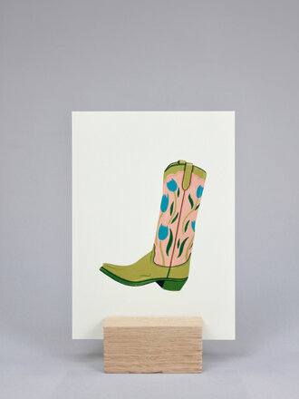 Artbaby & Co. Floral Cowboy Boot Art Print